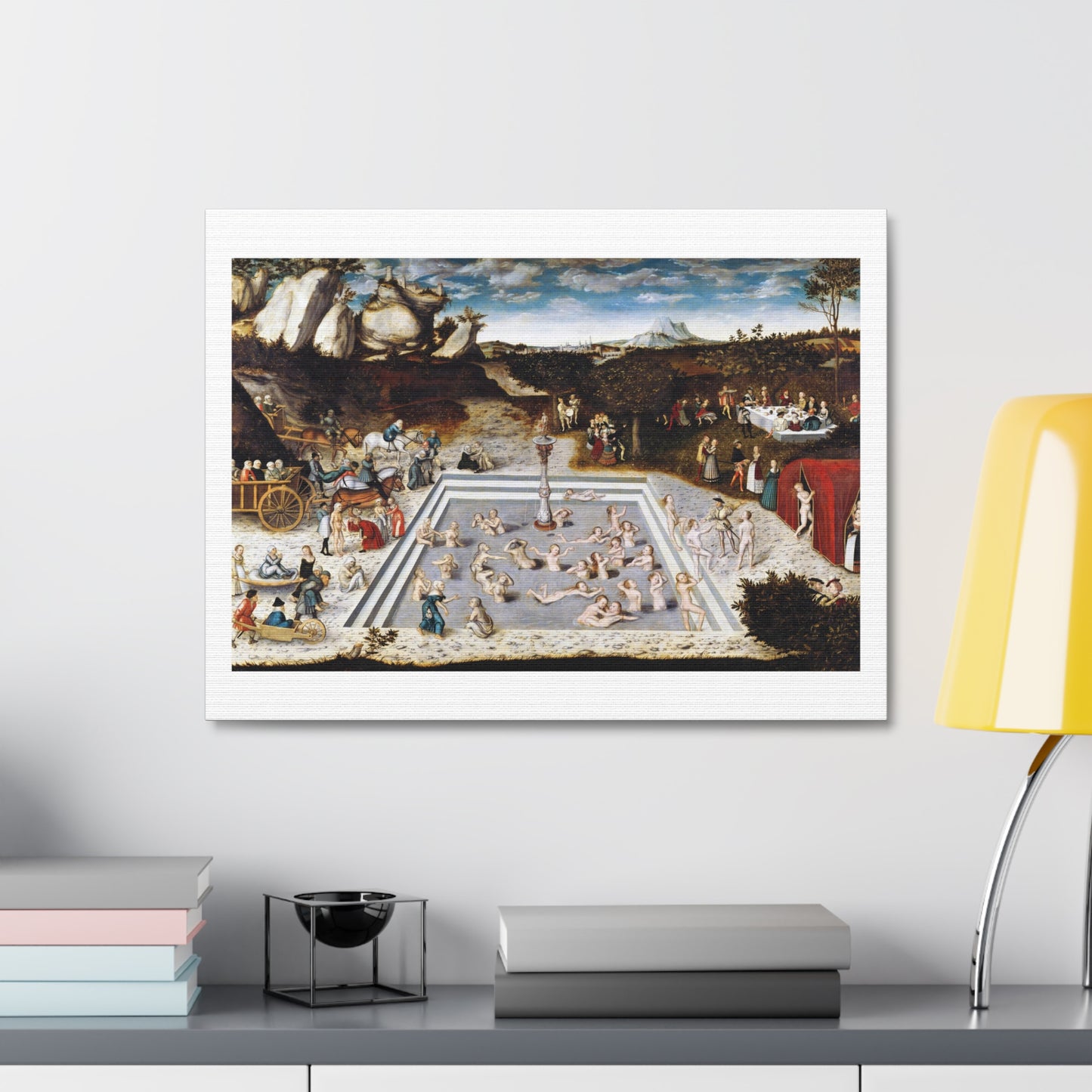 The Fountain of Youth (1546) by Lucas Cranach, Art Print from the Original on Canvas