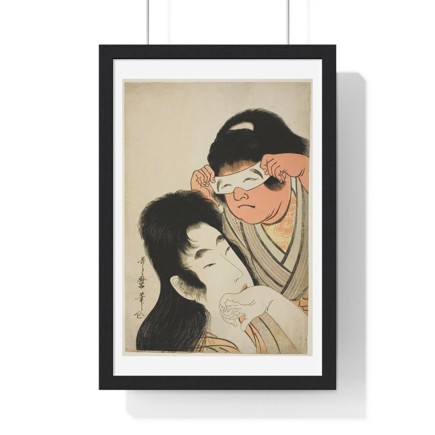 Yamauba with Kintaro Holding a Toy Mask (1794–1809) by Kitagawa Utamaro, from the Original, Framed Art Print