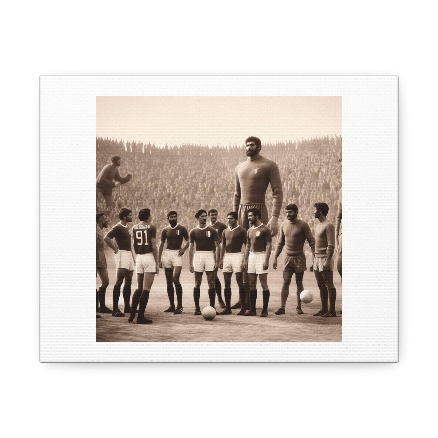 Afghanistan vs Italy World Cup Final Played in Kandahar 1923 'Designed by AI' Art Print on Canvas