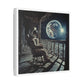 Astronaut on the Moon Sitting in a Rocking Chair on the Porch of a Farmhouse, Photorealism 'Designed by AI' Canvas Art Print