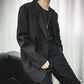 Men's Black Baggy-Cut Retro Suit Jacket