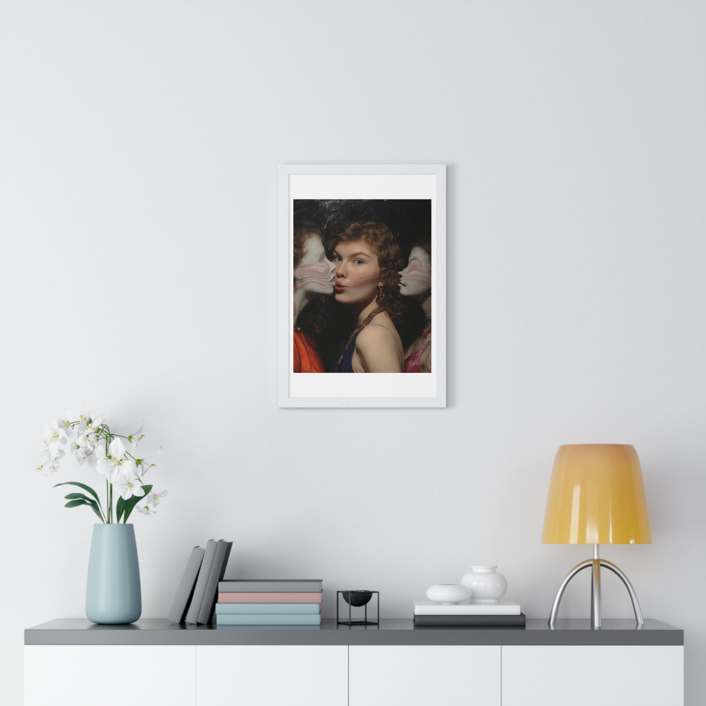 First Love Yourself, Portait Art 'Designed by AI', Framed Art Print