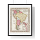 Antique Map of South America, Showing its Political Divisions (1863) by Samuel Augustus Mitchell, from the Original, Framed Art Print