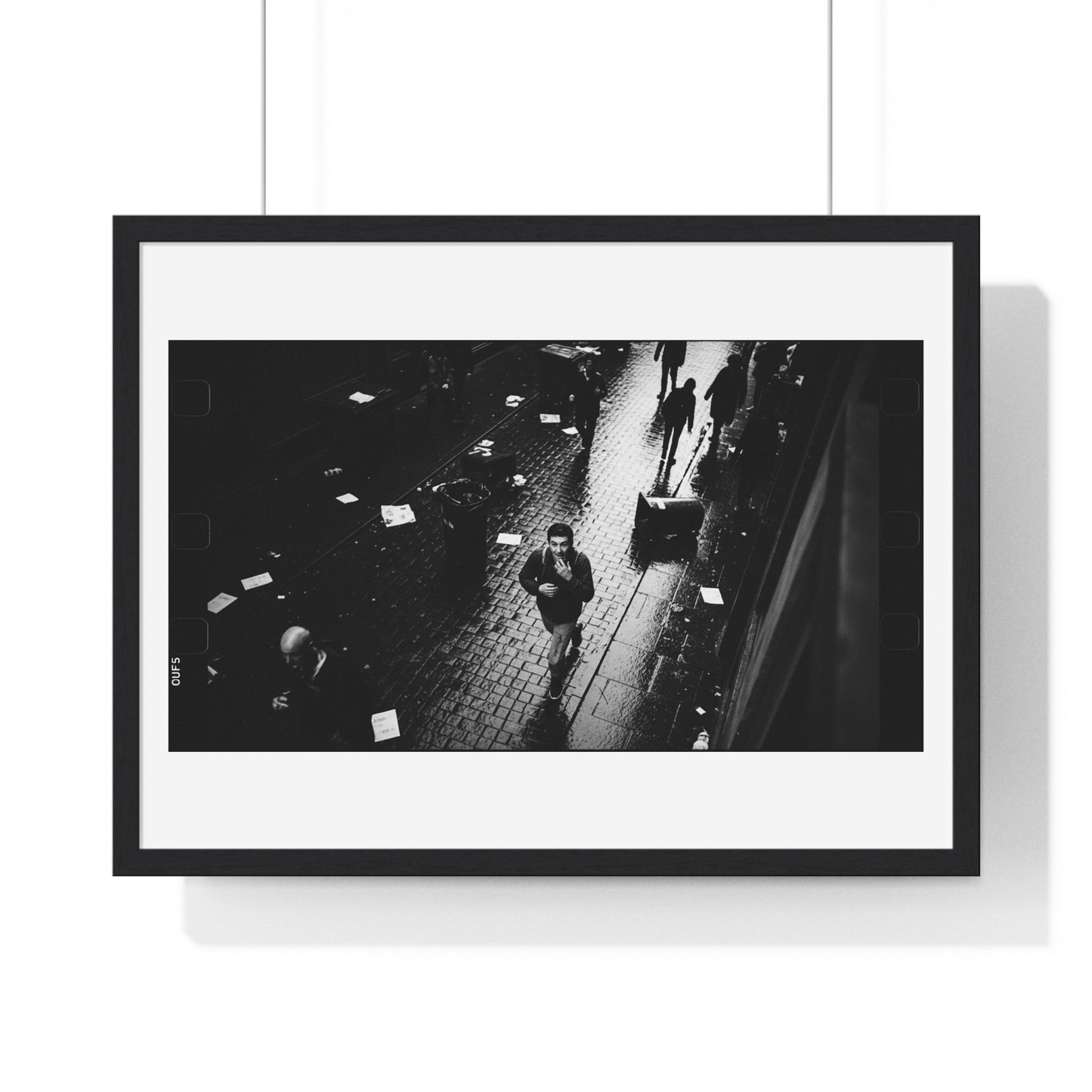 Black and White Photography, High-Contrast Cityscape III 'Designed by AI' Framed Print