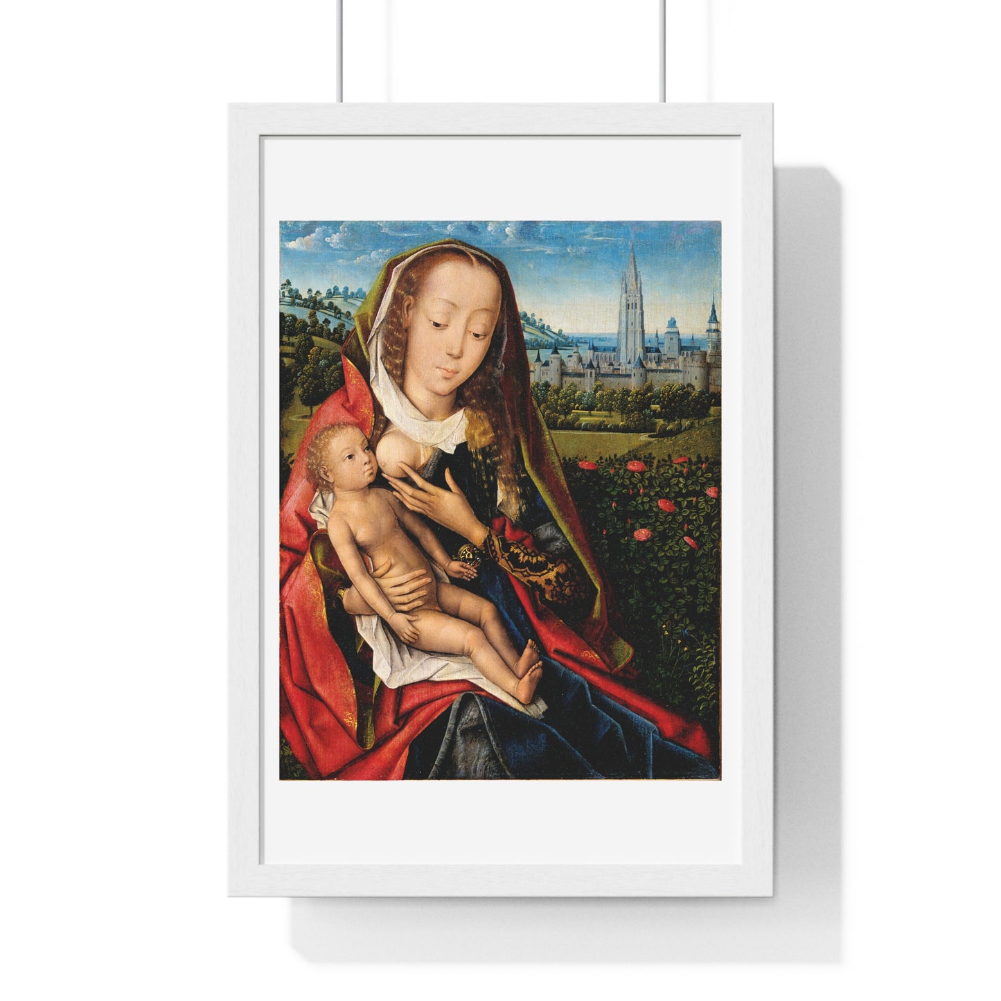 Virgin and Child in a Landscape (1480–90) by Master of the Legend of Saint Lucy, from the Original, Framed Art Print