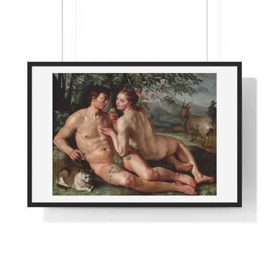 The Fall of Man (1616) by Hendrick Goltzius, from the Original, Framed Print