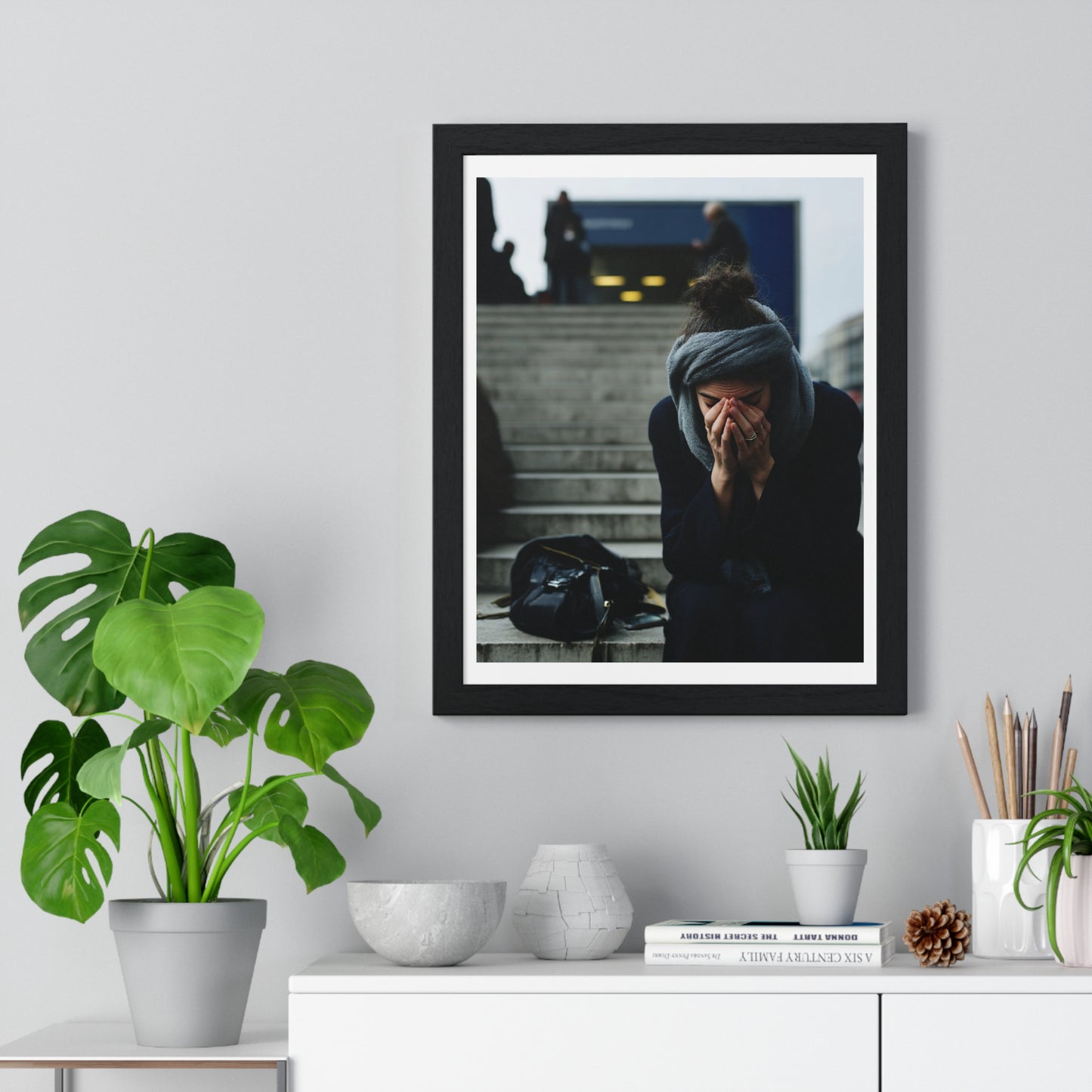 Raw Art Street Scene 'Designed by AI' Framed Art Print