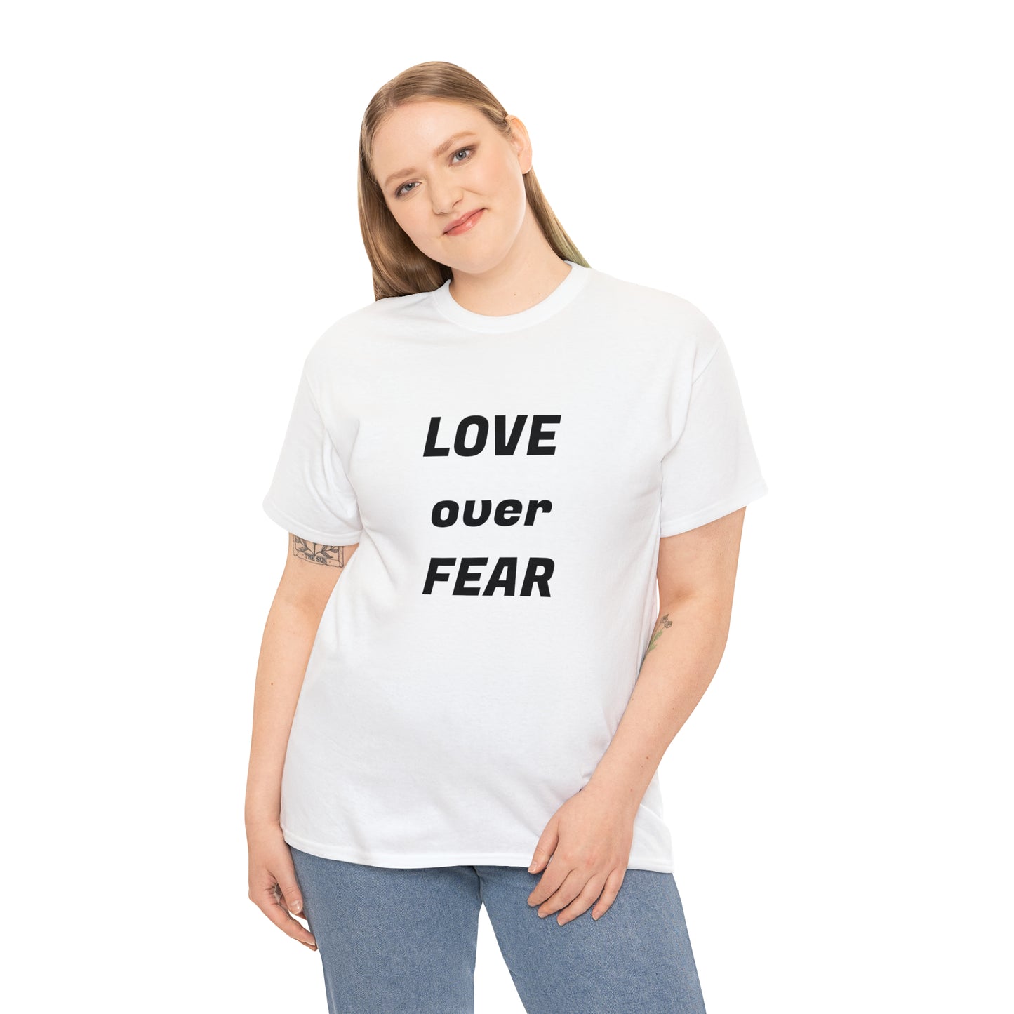 'Love Over Fear' Cotton T-Shirt