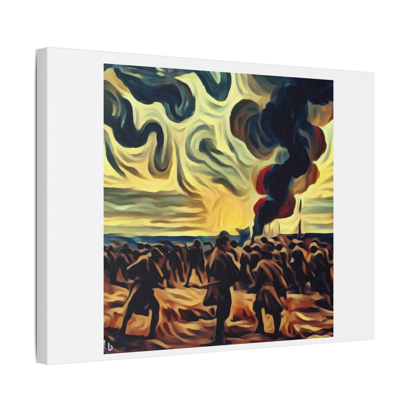 War in the Style of Edvard Munch 'Designed by AI' Art Print on Canvas