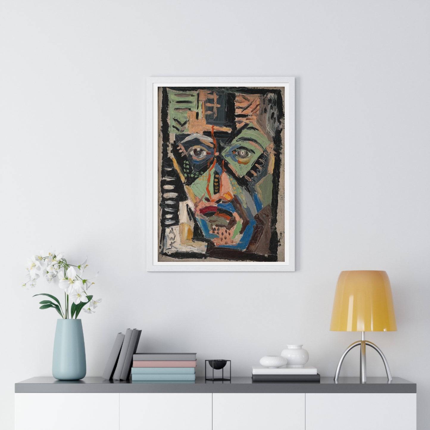 Man's Face by Arnold Peter Weisz Kubínčan (1927) from the Original, Framed Art Print