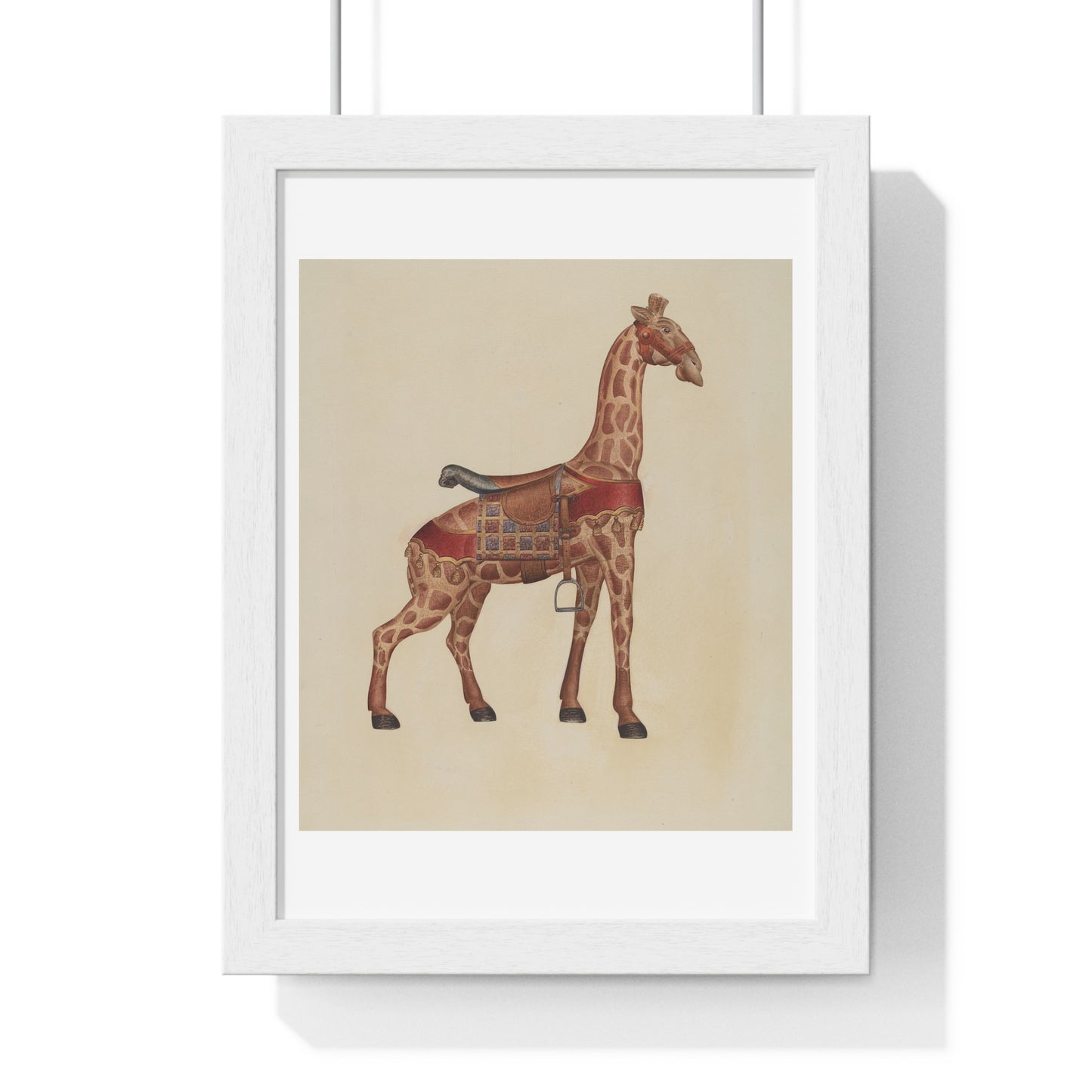 Carousel Giraffe (circa 1939) Illustration by Henry Tomaszewski, from the Original, Framed Print