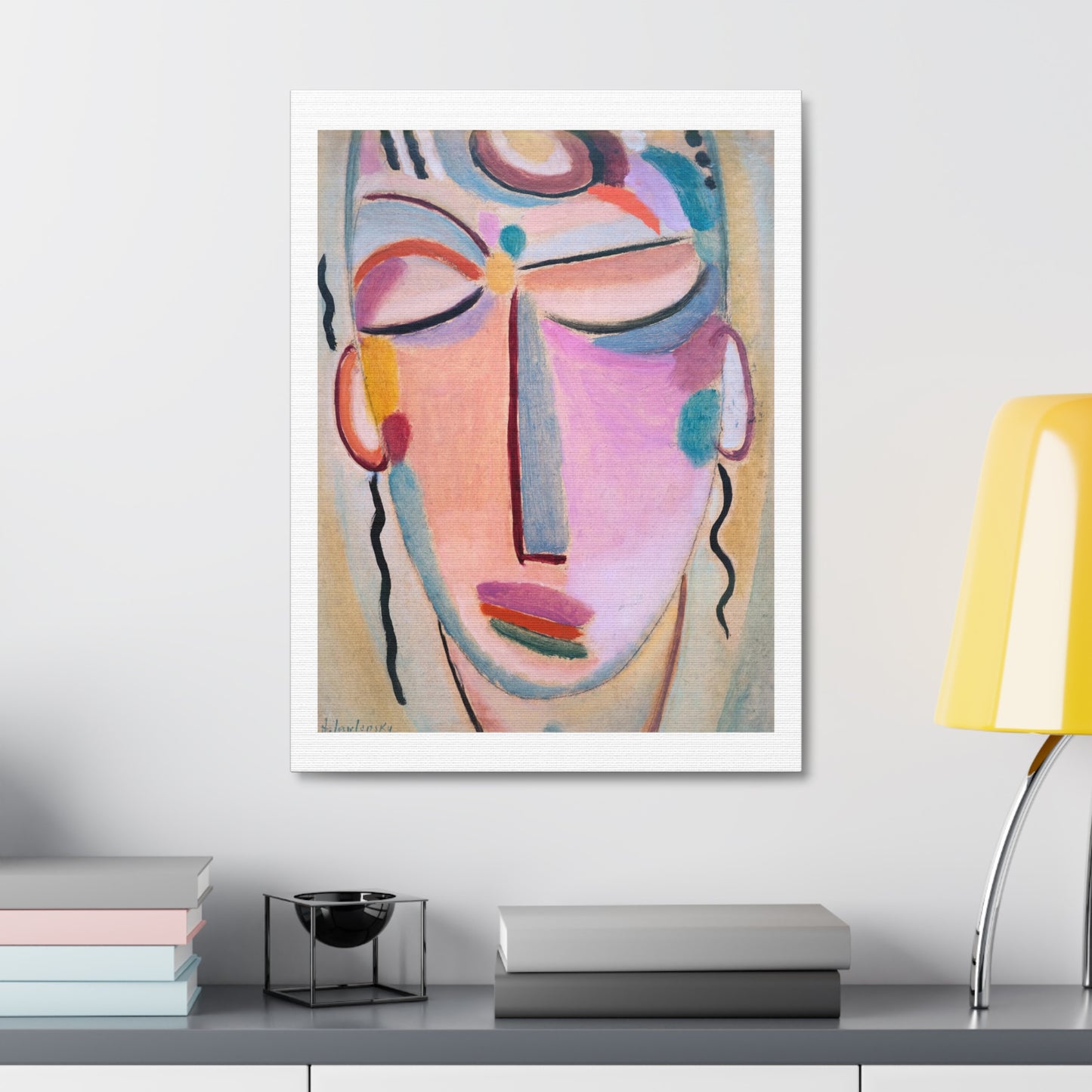 Meditation (1918) Vintage Illustration by Alexej von Jawlensky, Art Print from the Original on Canvas