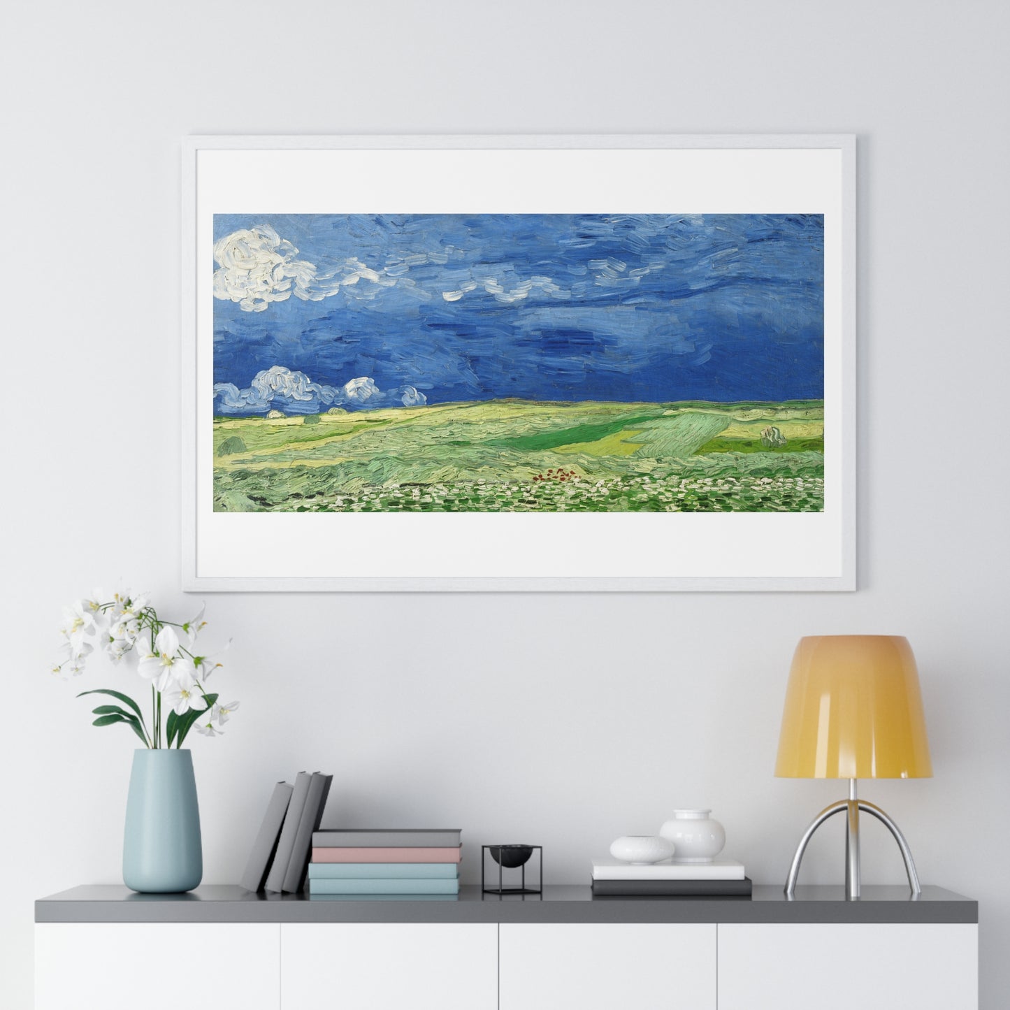 Wheatfield Under Thunderclouds (1890) by Vincent Van Gogh, from the Original, Framed Art Print