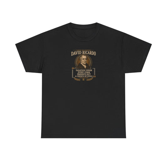 David Ricardo on Ethics and Taxation, Philosophy Tribute T-Shirt