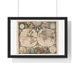 Antique Map 'Orbis Terrarum Nova et Accuratissima Tabula' (1658) from the Original, Framed Print