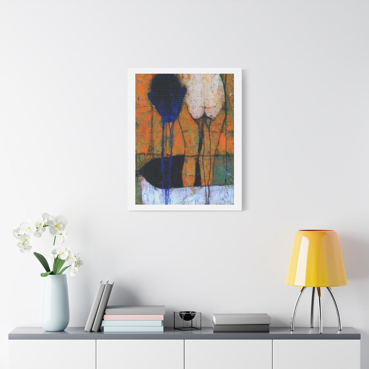 Blue, Neo-Surrealism, Art Print on Satin Canvas, Stretched
