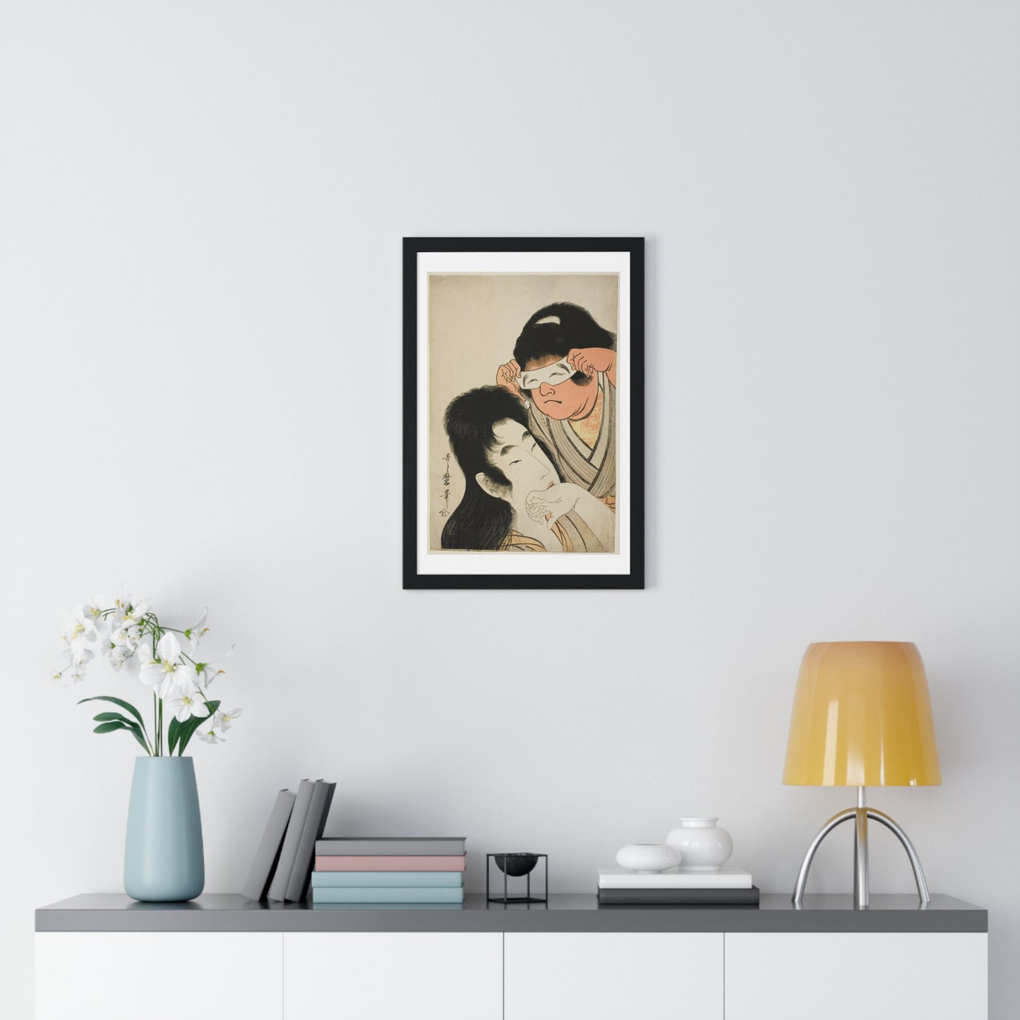 Yamauba with Kintaro Holding a Toy Mask (1794–1809) by Kitagawa Utamaro, from the Original, Framed Art Print