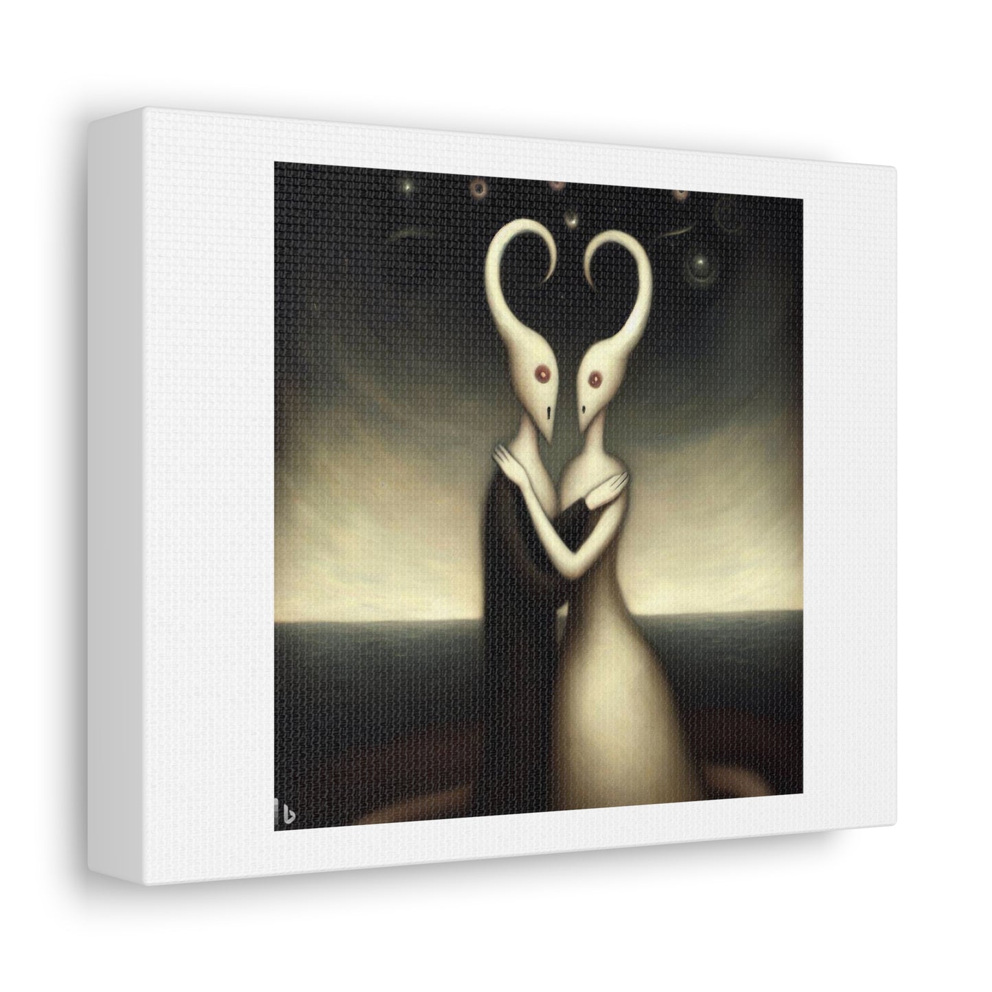 Infinite Love in the Art Style of Leonora Carrington 'Designed by AI' Print on Satin Canvas