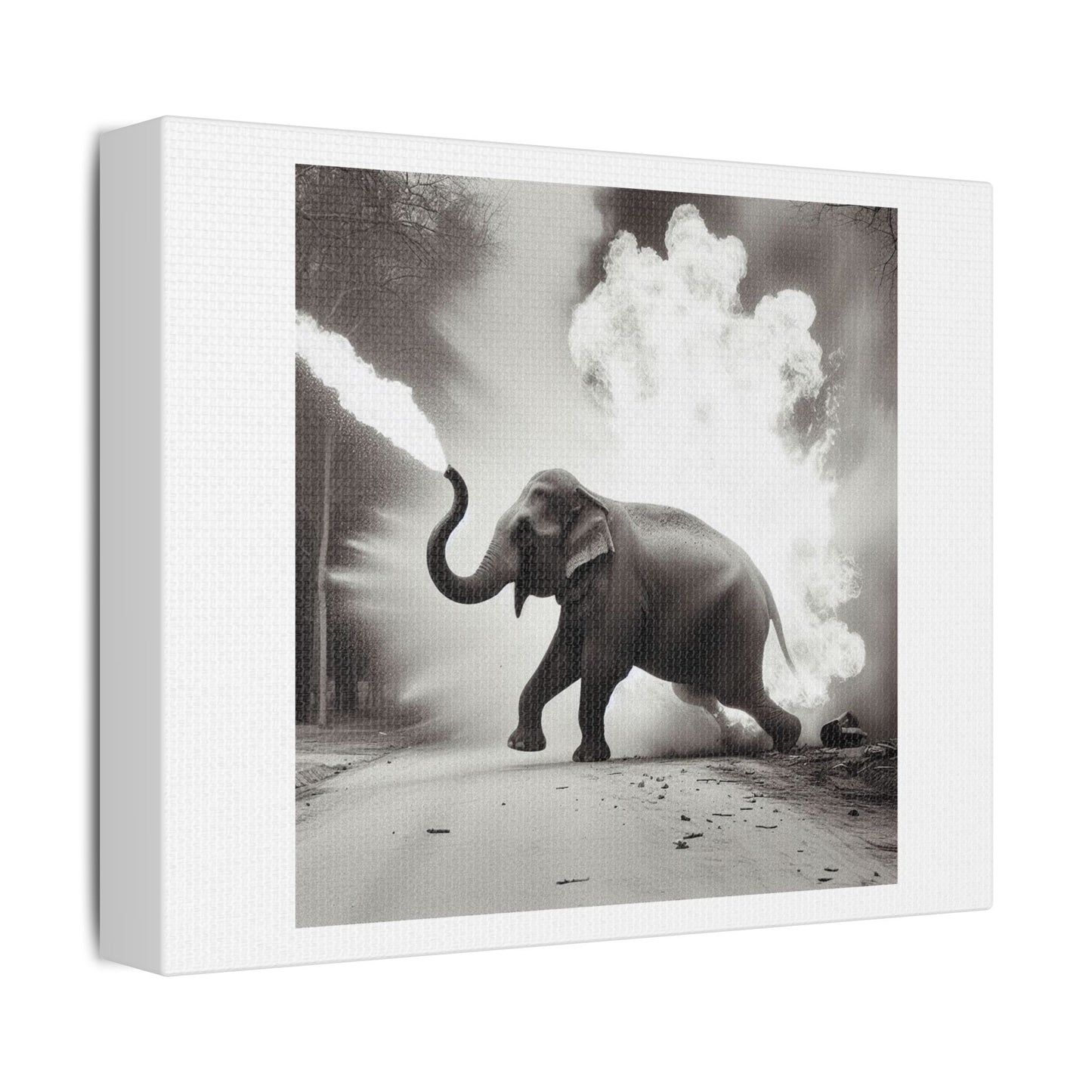 Elephant Power 'Designed by AI', Art Print on Canvas