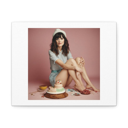 Katy Perry With Cool Cakes 'Designed by AI' Art Print on Canvas