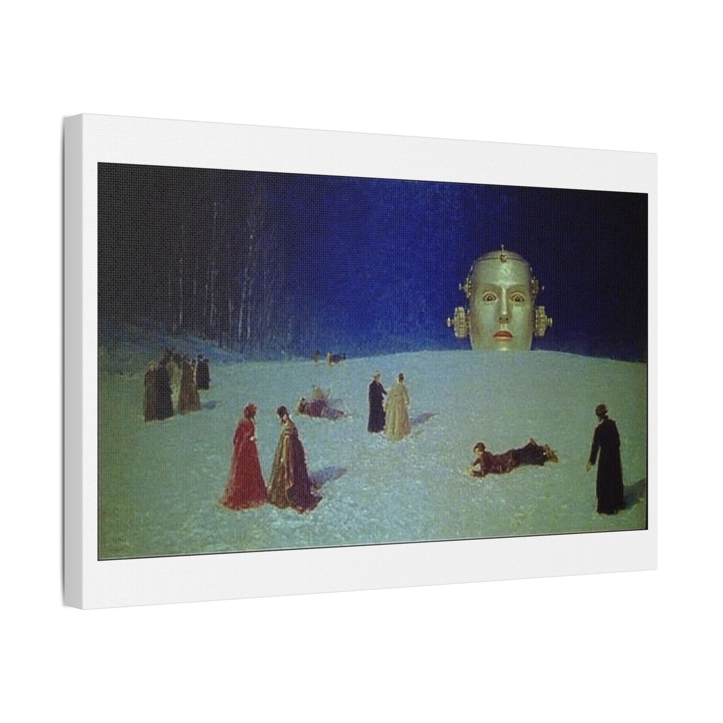 What's That Coming Over the Hill? 19th Century Pastel Art 'Designed by AI' Print on Canvas