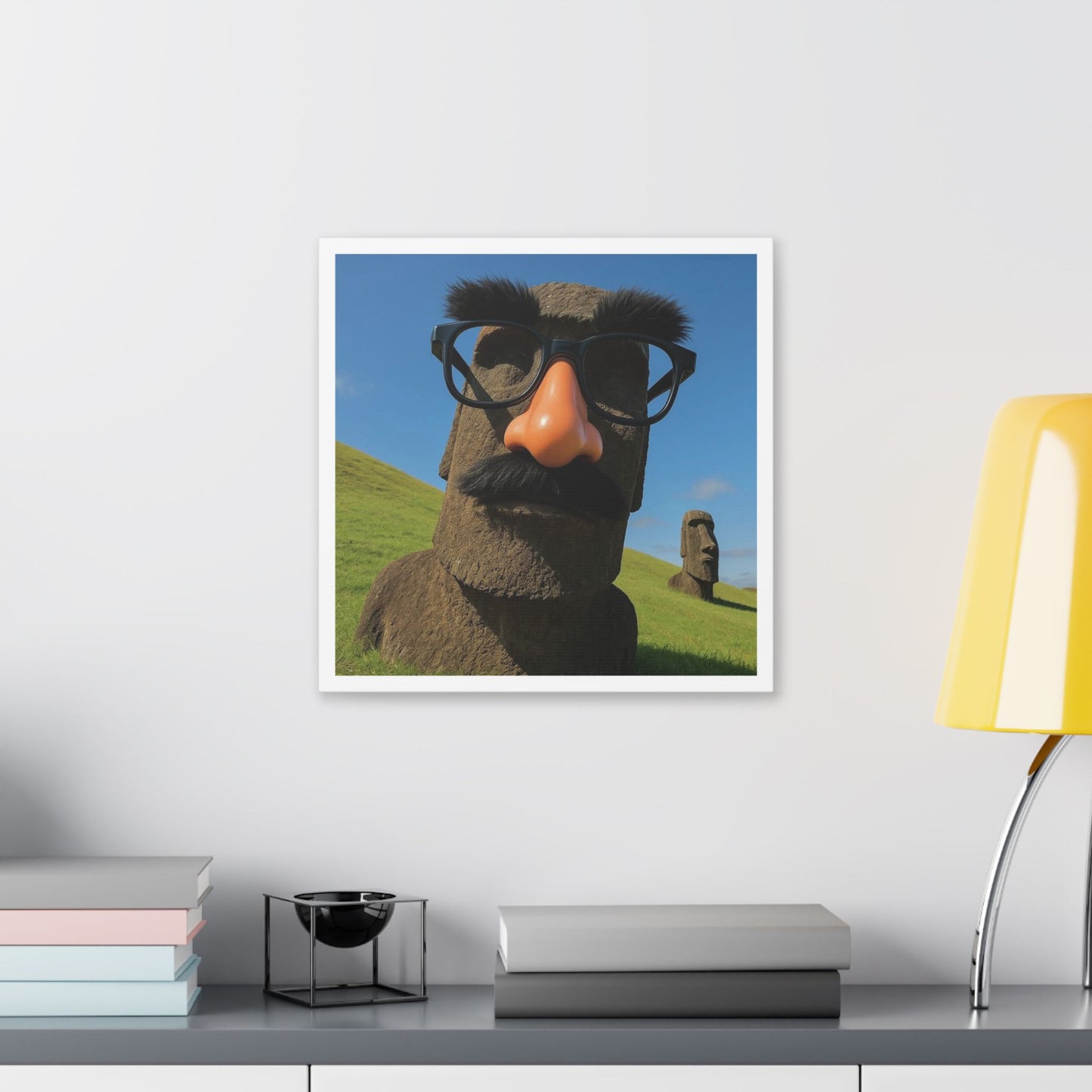 Moai Statues of Easter Island Seen on a Good Day II 'Designed by AI' Canvas Art Print