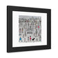 Robots and Humans in the Style of Lowry 'Designed by AI' Wooden Framed Print