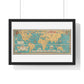 Mercator Map of the World United: A Pictorial History of Transport and Communications and Paths to Permanent Peace (1944), from the Original, Framed Art Print