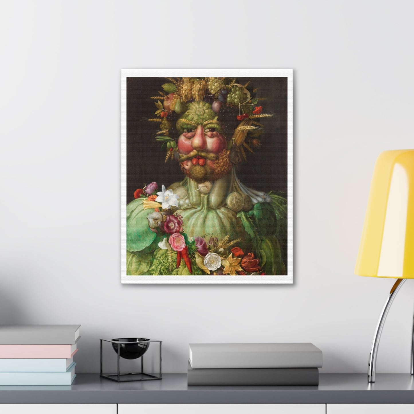 Emperor Rudolf II as Vertumnus (1590) by Giuseppe Arcimboldo, Art Print from the Original on Canvas