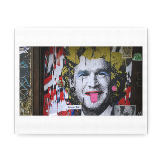 George W Bush in a Marilyn Monroe Style Wig (2014) Graffiti Art in East London's Shoreditch, Print on Canvas