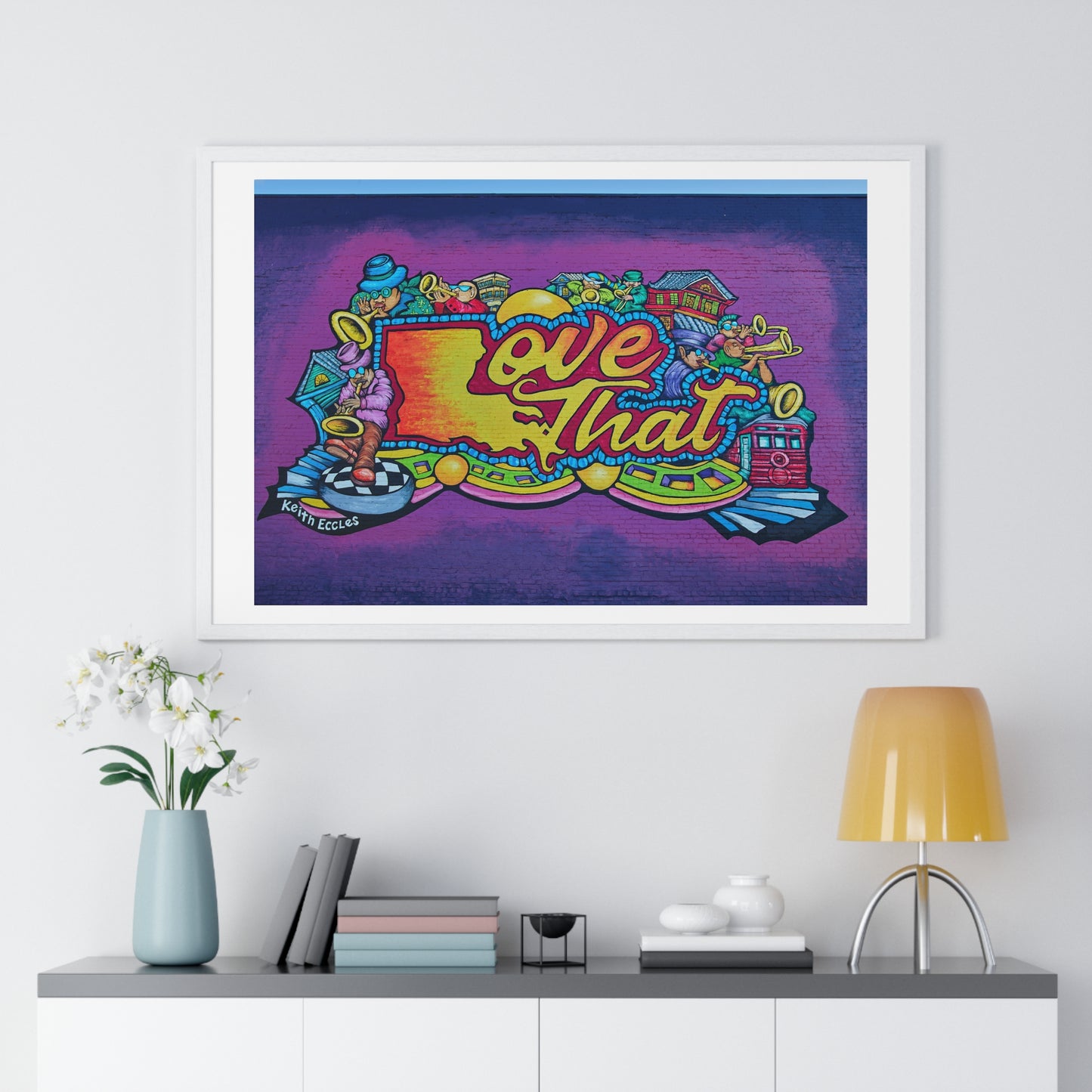 The 'Love That' Mural by Keith Eccles in Gretna, Louisiana, Framed Art Print