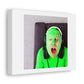 Green Glob of Goo Listening to Music 'Designed by AI' Art Print on Canvas