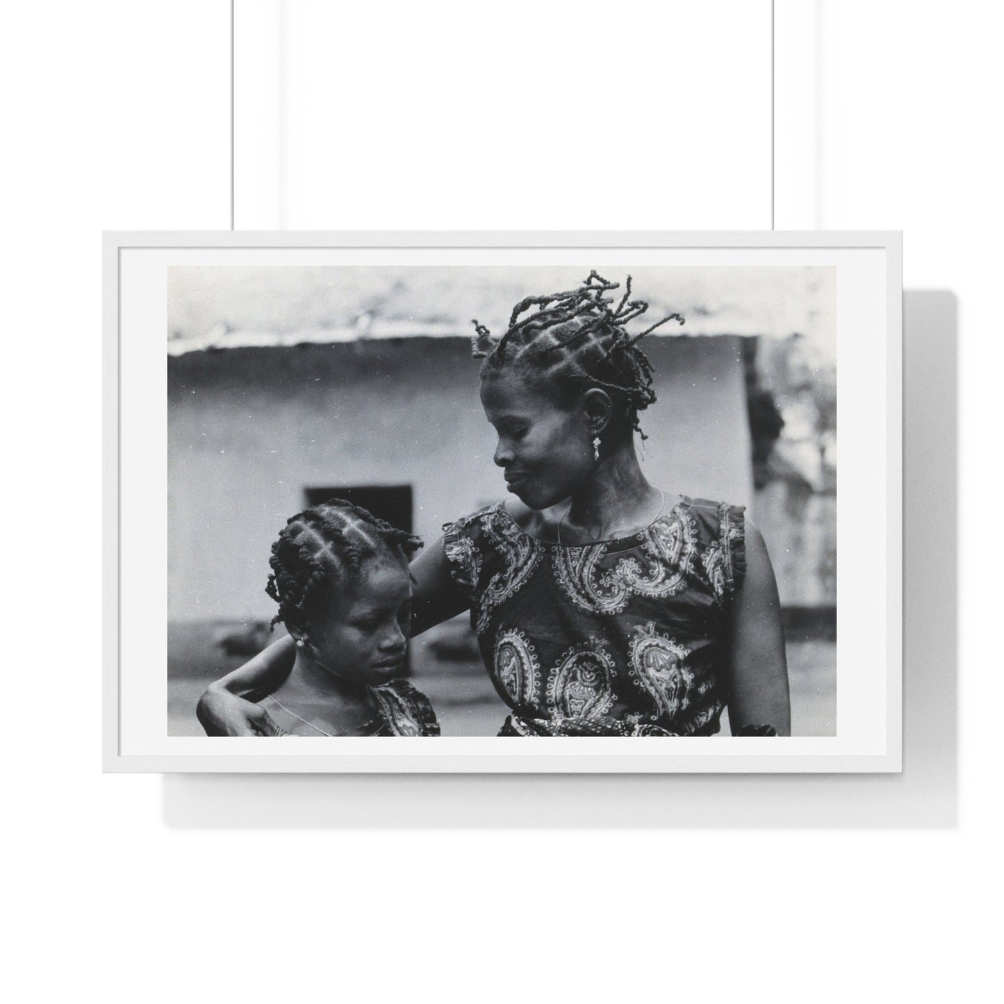 Benin, A Woman and Child with Braided Hairstyles, Vintage Photograph by Herbert Meyerowitz, Framed Print