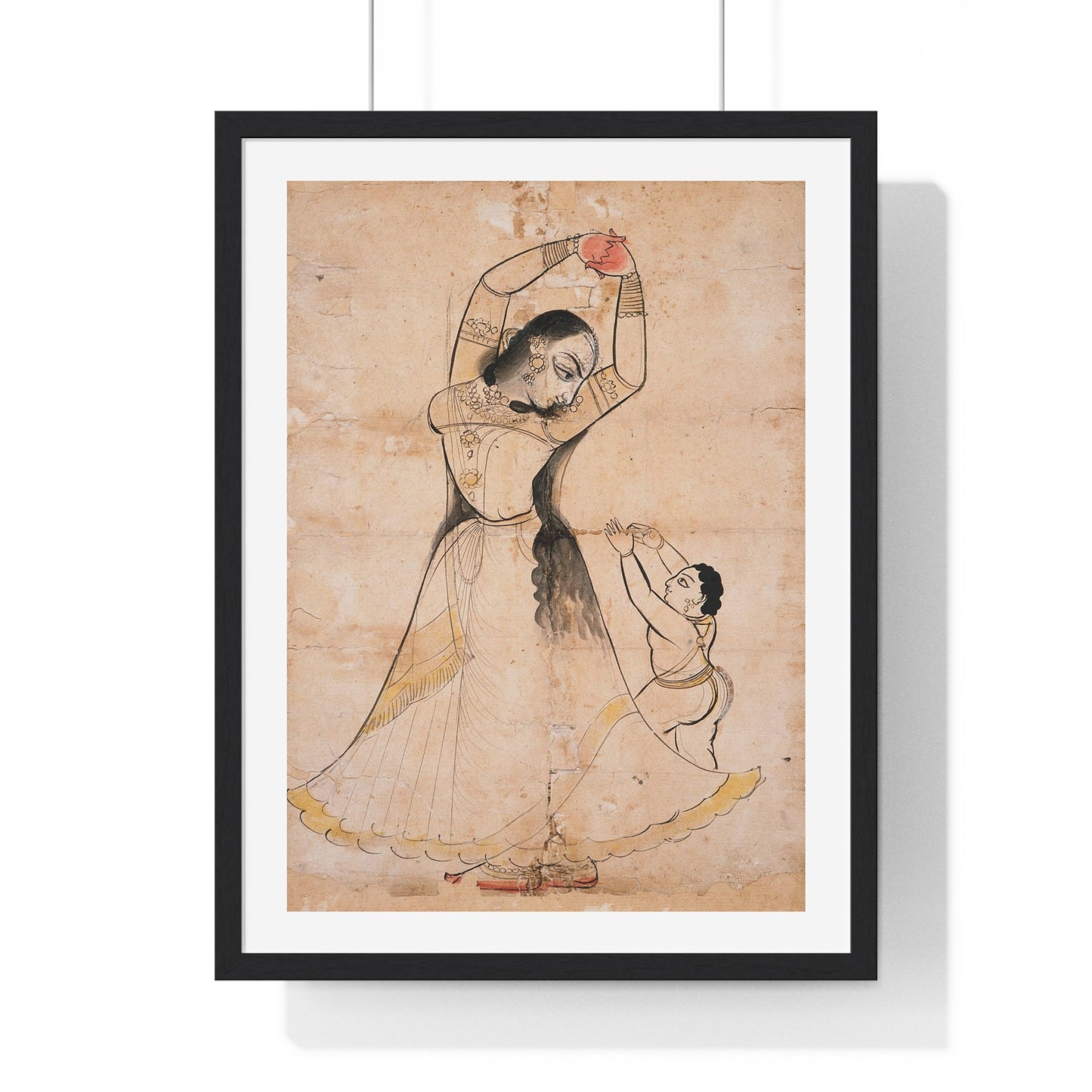 Mother and Child (1900) Ink and Opaque Watercolour by Bagta from the Original, Framed Art Print