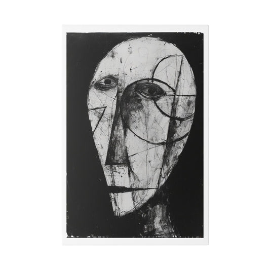 Brutalist Portrait Art 'Designed by AI' Canvas Art Print