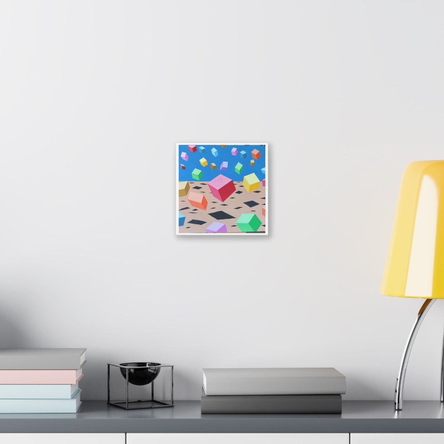 Bouncing Boxes, Cartoon Art 'Designed by AI' Canvas Art Print
