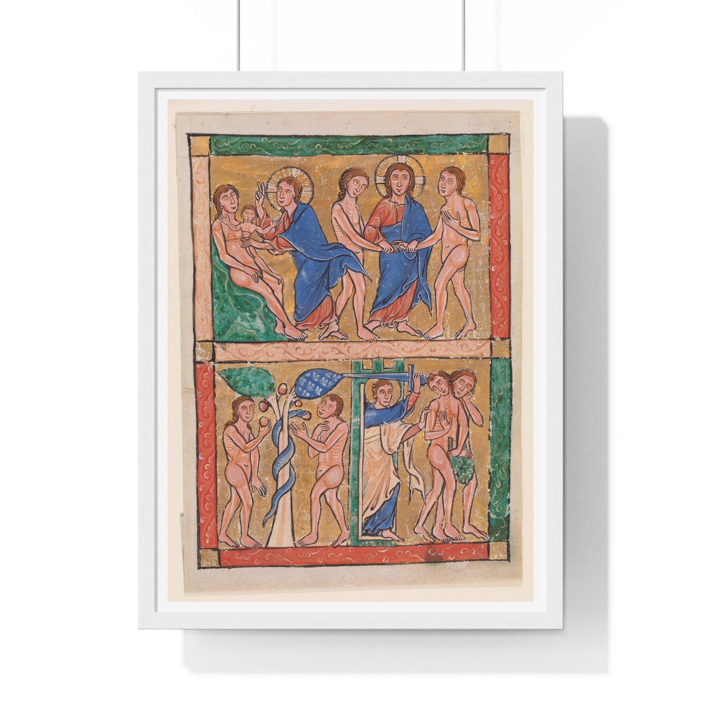 Scenes from the Book of Genesis: the Creation of Eve, the Marriage of Adam and Eve, the Temptation, and the Expulsion (circa 1250) from the Original, Framed Art Print