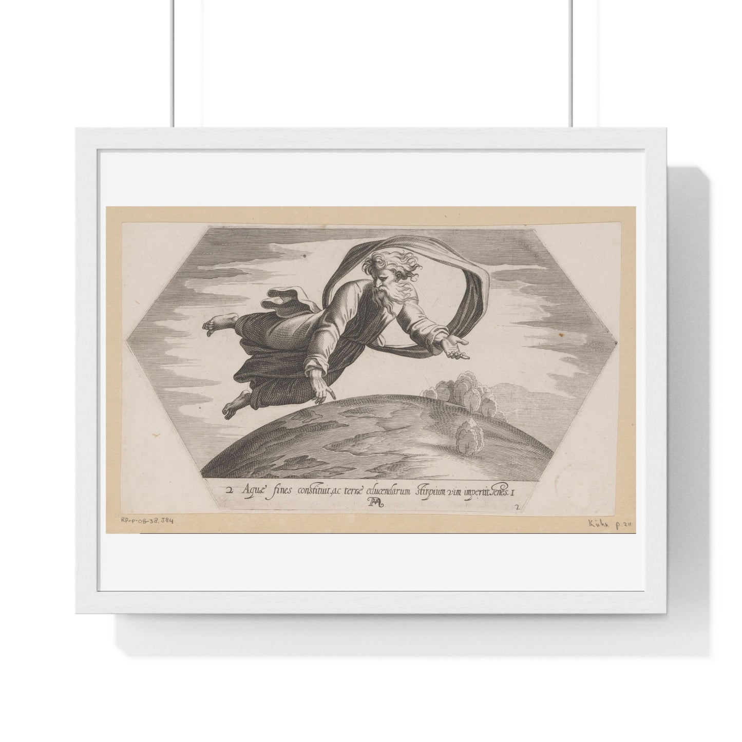 God Scheidt de Wateren (1626) by Francesco Villamena and Rafaël, from the Original, Framed Art Print