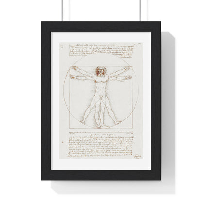 Vitruvian Man (circa 1490) by Leonardo da Vinci, from the Original, Framed Art Print