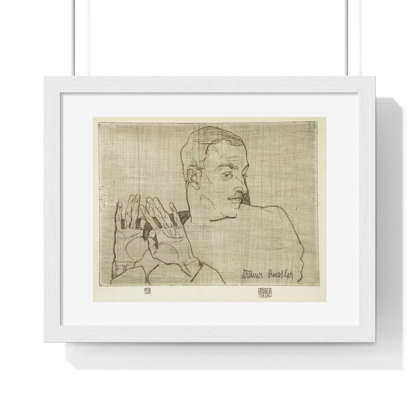 Portrait of Arthur Roessler (1922) by Egon Schiele, from the Original, Framed Art Print