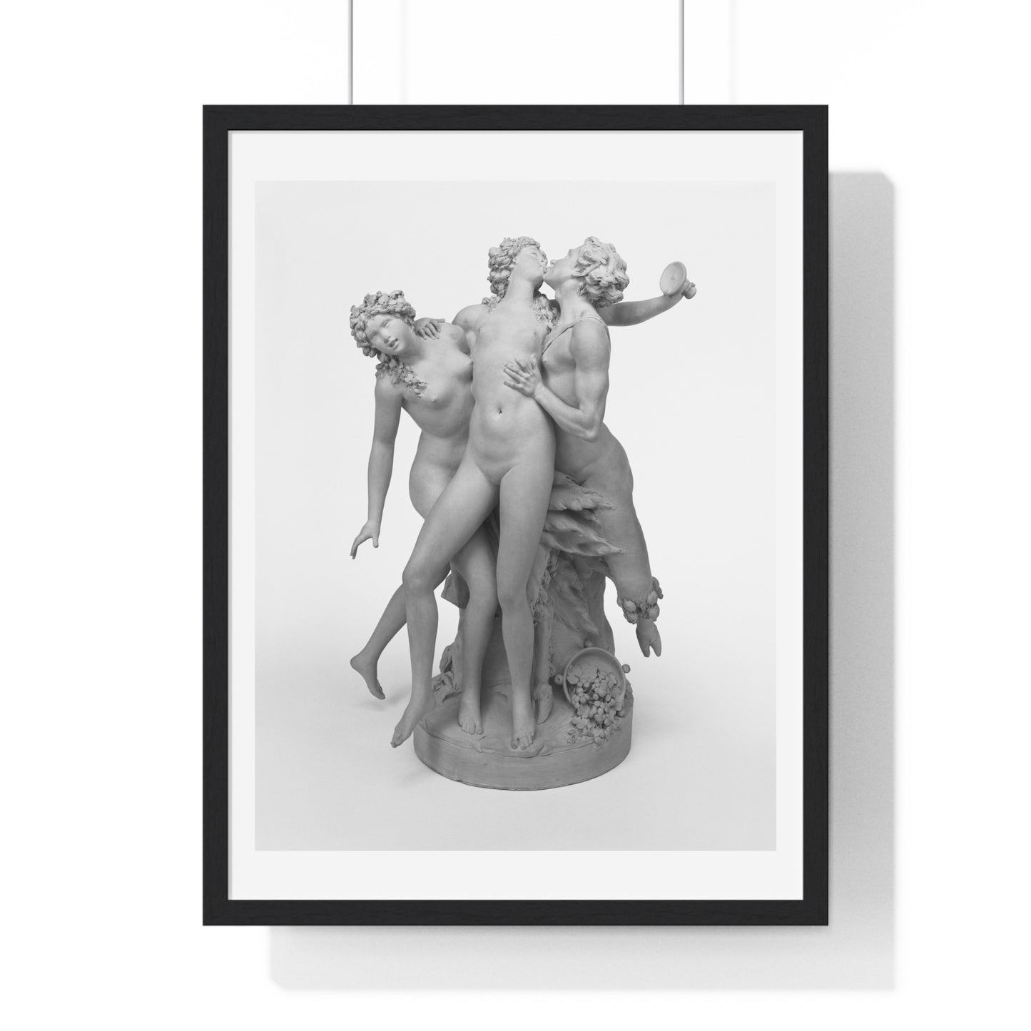 Satyr with Two Bacchantes 'The Intoxication of Wine' (1780–1790) by Clodion (Claude Michel) from the Original, Framed Print