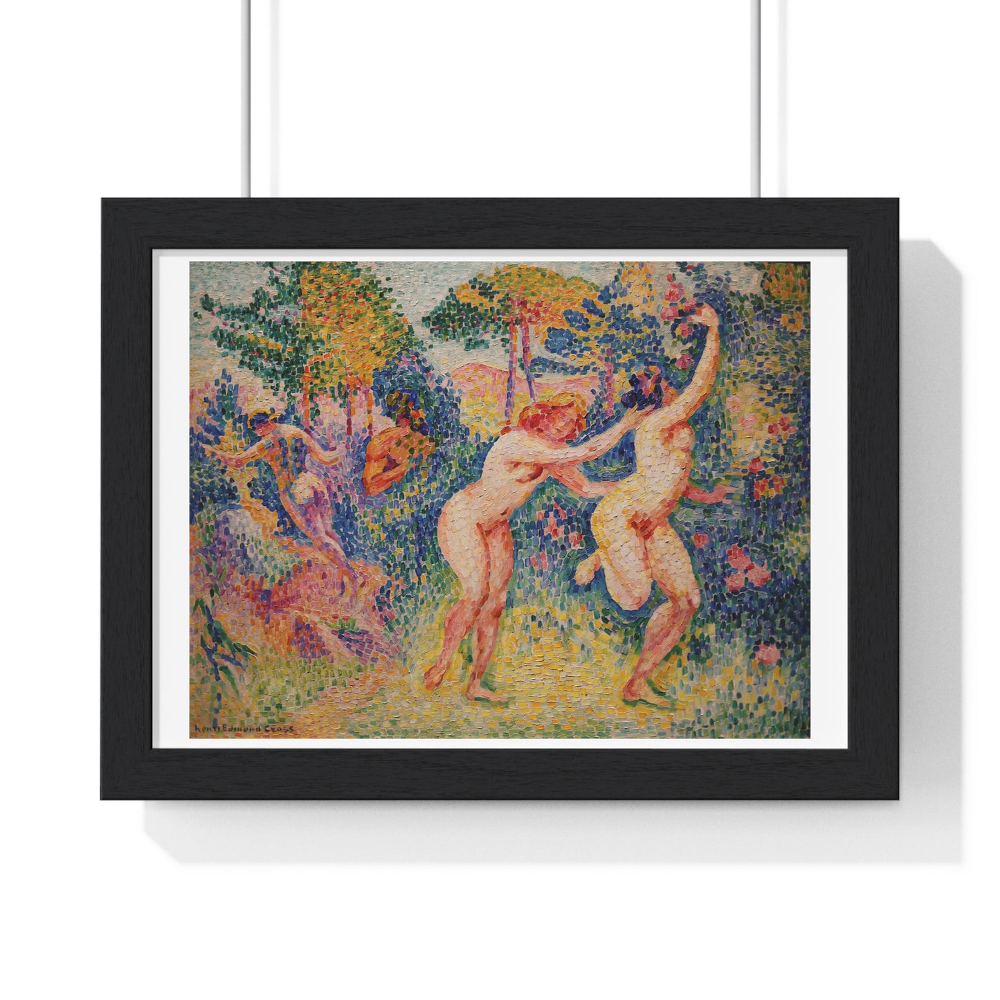 Two Running Nymphs 'La Fuite des Nymphes' (1906) by Henri-Edmond Cross, from the Original, Framed Art Print