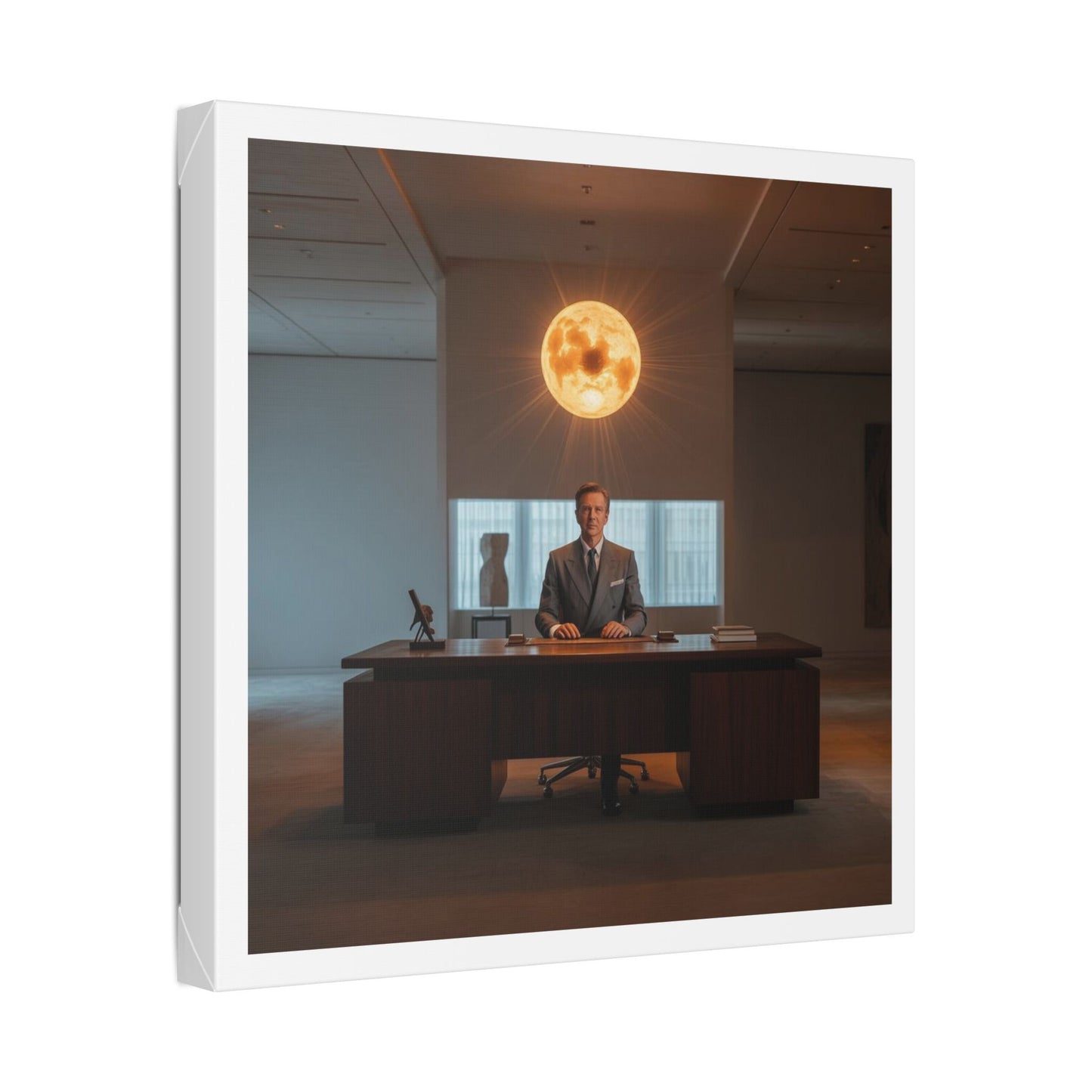 Boss Never Leaves the Building Without His Own Sun 'Designed by AI' Canvas Art Print