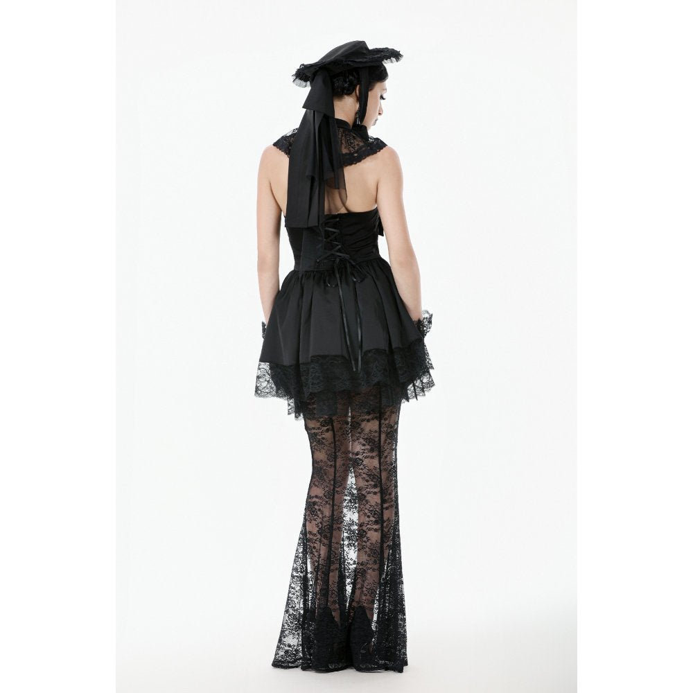 Dark in Love Evangeline Lace-Trimmed Goth Sun Hat