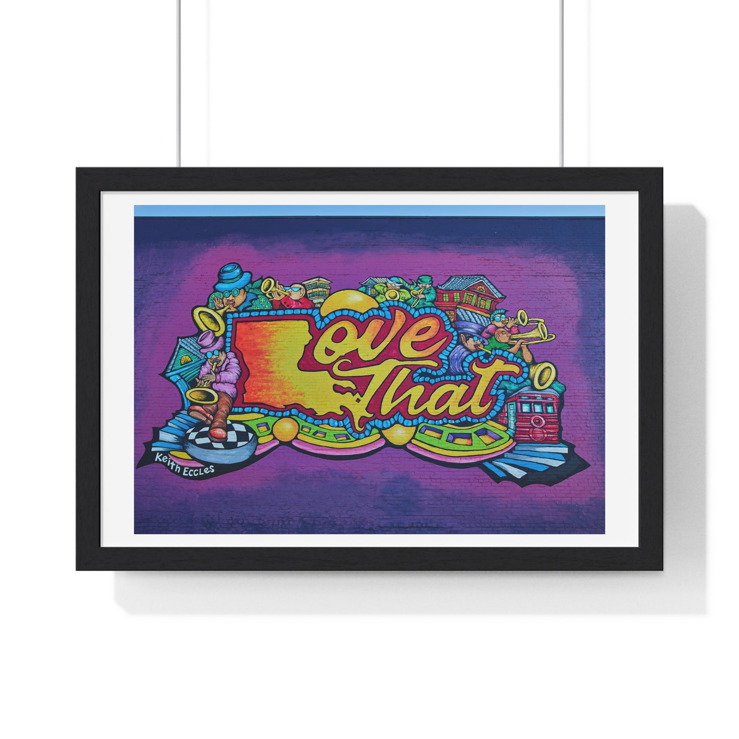 The 'Love That' Mural by Keith Eccles in Gretna, Louisiana, Framed Art Print