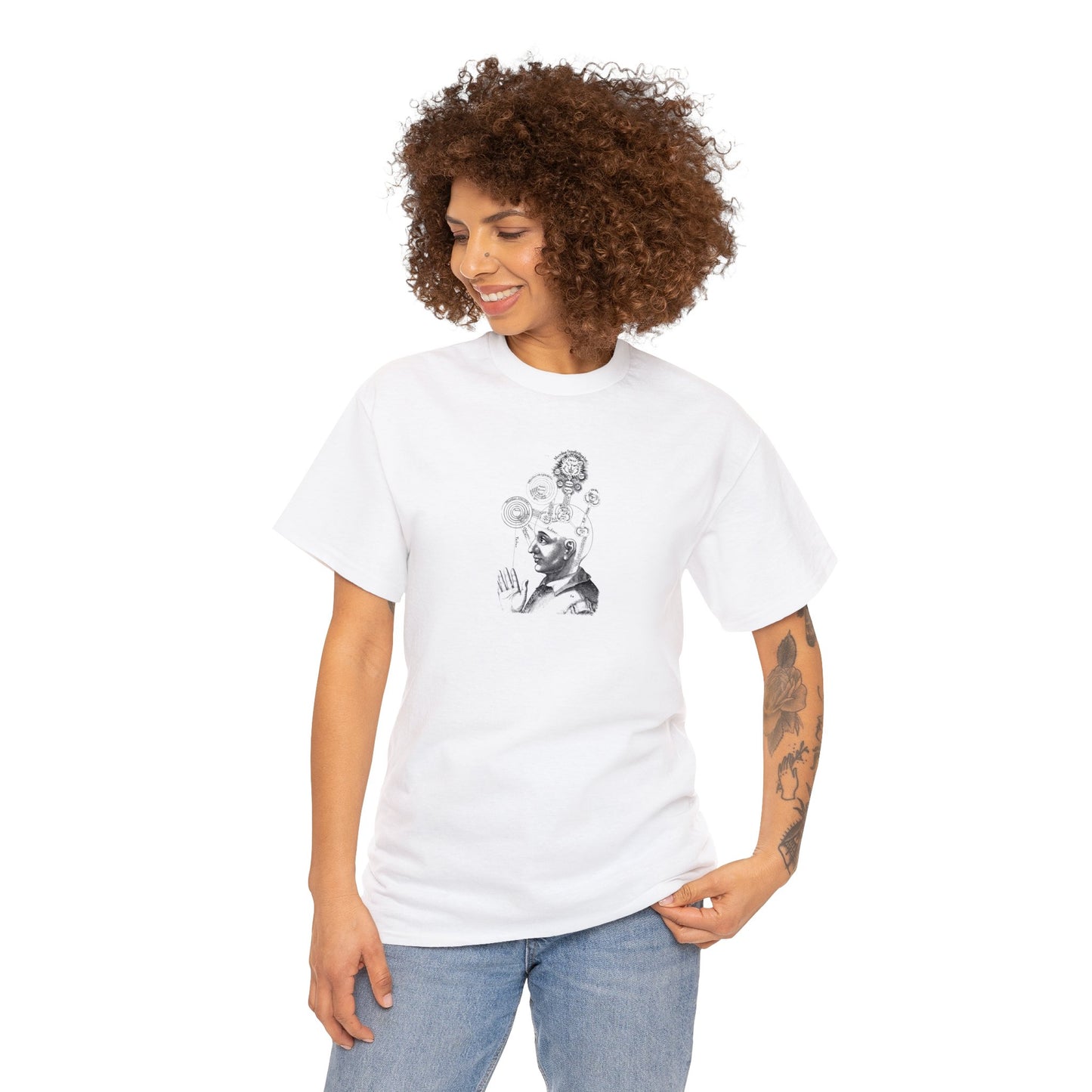 Consciousness Mind Science Line Drawing T-Shirt