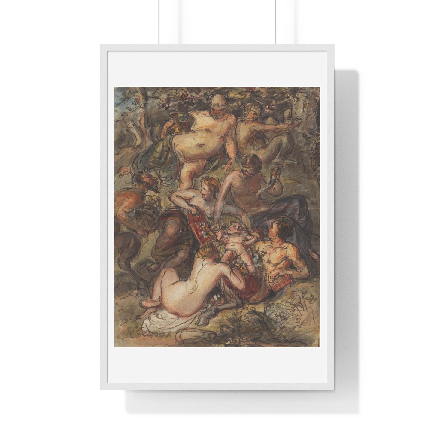 Scene of a Bacchanalia by Robert and/or Mary Smirke, from the Original Art Print on Canvas