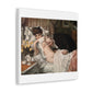 A Beautiful Young Woman Looks Away Coyly While an Aged Doctor Examines her Chest, from the Original, Art Print on Canvas