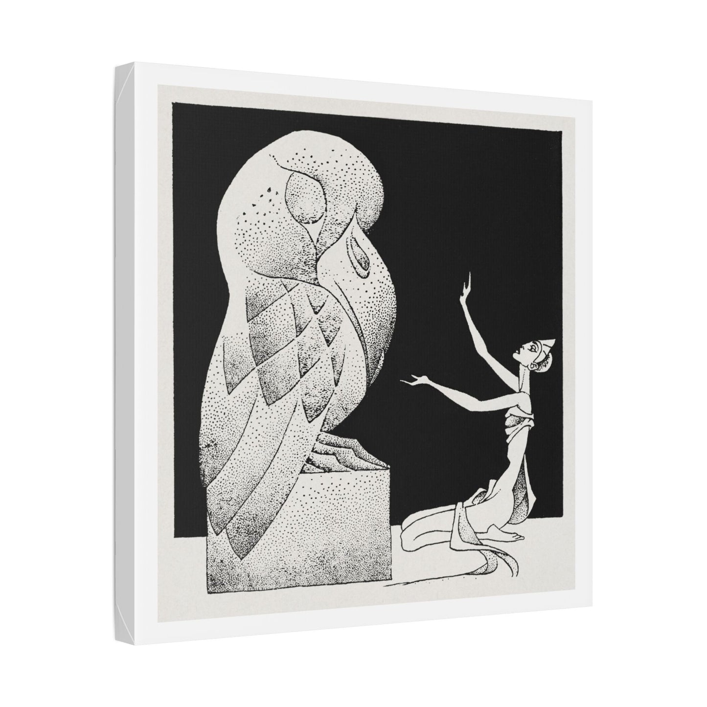 Vintage Illustration for Dragon Moon, a Short Tale by Henry Kuttner (1941) by Hannes Bok, Canvas Art Print