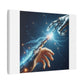 Robot and Human in Michelangelo's 'Creation of Adam' III, Art Print 'Designed by AI' on Canvas
